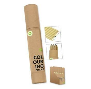 Eco Friendly Wooden Colouring Pencils in Tube - Pack of 8