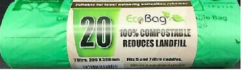 Eco Bag Compostable Kitchen Caddy Liners 5-7Ltr 20Pk