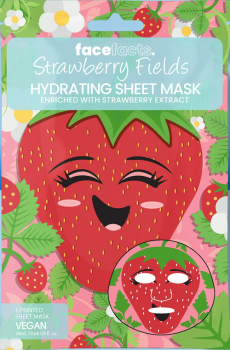 Facefacts Hydrating Printed Face Sheet Mask - Strawberry Fields Strawberry Extract