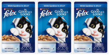 Felix Adult Wet Cat Food Saithe And Sardine In Jelly Pouch (3 x 100g)