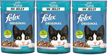 Felix Adult Wet Cat Food Tuna In Jelly Pouch (3 x 100g)