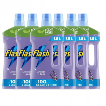 Flash Multipurpose Floor Liquid Cleaner Lavender 1.5 Ltr 6 Pack