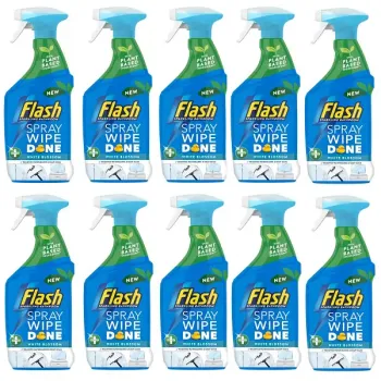 Flash Wipe Done Bathroom Cleaner Spray White Blossom,  (10 x 800ml)