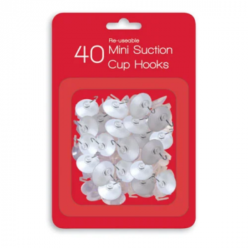 Gift Maker 40x Re-Usable Mini Suction Cup Hooks