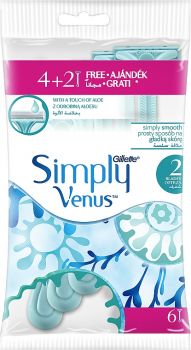 Gillette Simply Venus Women's Disposable Razors with Aloe - 6 Pack