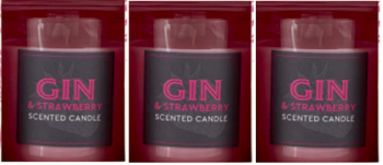 Gin & Strawberry Scented Candle 3 x 150g