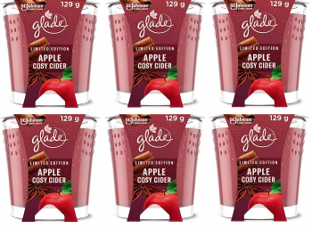 Glade Candle Apple Cosy Cider Fragrance (6x 129gs)