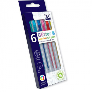 Glitter & Scented Gel Pens - 6 Pack