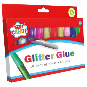 Kids Create Glitter Glue Coloured Pens - 10 Pcs