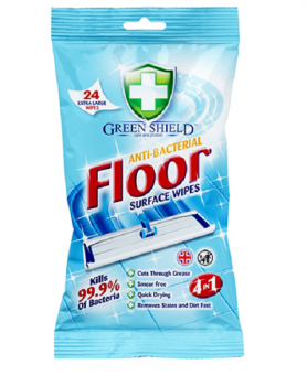 Green Shield Anti-Bacterial Floor Surface Wipes Extra Large 24 Wipes 