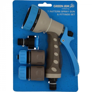 Green Gem 7 Dial Spray Gun and Fittings Set