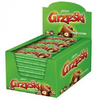 Grzeski Hazelnut Milk Chocolate Wafer Bars Case 36 x 36g