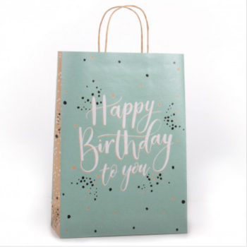 Eco Nature Gift Bag Happy Birthday Text - Large Size