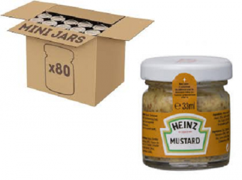 Heinz Coarse Grain Mustard Mini Jars Full Case 80x 33g-33ml