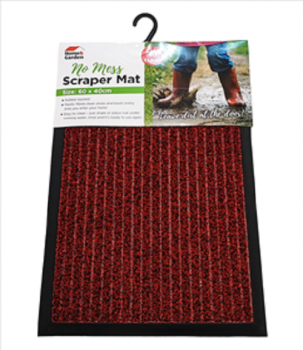 Home & Garden Scraper Mat 60 x 40cm NO MESS - Red