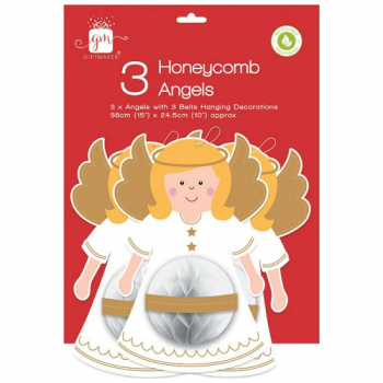 Giftmaker Christmas Honeycomb Angels 3 Pack