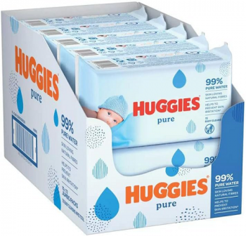 Huggies Pure Baby Wipes 72Pk x  (10 Packs)