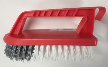 Trendy Iron Shaped Red Plastic Scrubbing Brush