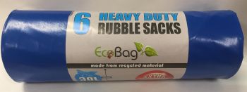 Eco Bag 8 Heavy Duty Rubble Sacks 30L