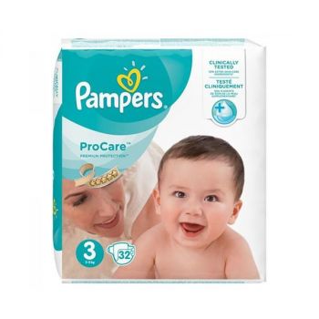 Pampers Pro Care Premium Protection Nappies Size 3 32x
