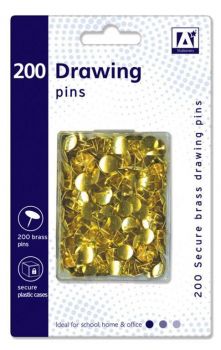 Anker Stationary 200 Secure Brass Drawing Pins