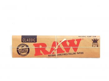 Raw Classic Natural Unrefined Rolling Papers King Size Slim (64 Papers)