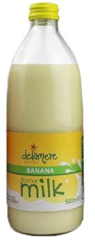 Delamere Dairy Banana Flavour Milk 500ml (Glass Bottle)