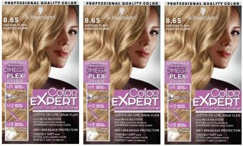 Schwarzkopf Colour Expert Protect & Care Hair Dye 8.65 Roasted Blonde 3x Boxes