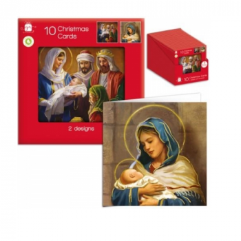 Giftmaker Religious Square Christmas Cards 2 Designs - Pack of 10