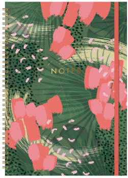Rain Forest Print Twin Spiral Bound Notebook Size - A4