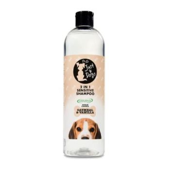 Just 4 Dogs - 2 in 1 Sensitive Shampoo - Oatmeal & Vanilla - 500ml