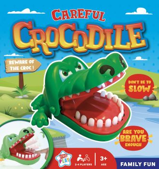 Kids Play Careful Crocodile Game