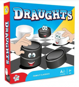 Kids Play Draughts Board Game