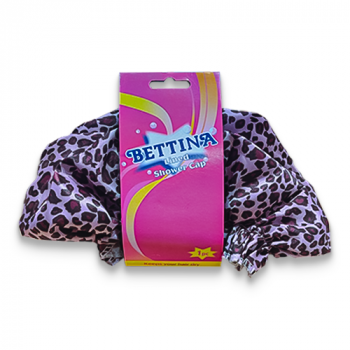 Bettina Lined Shower Cap Leopard Print (Purple,Pink,Black)