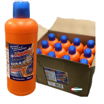 Liquid Power Sink & Drain Unblocker 12 x 1 Litre