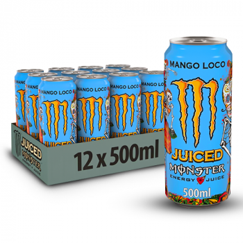 Monster Juiced Mango Loco Energy Juice Caffeine Drink 12x 500ml Cans