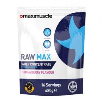 Maximuscle Raw Max - Whey Protein Concentrate - Strawberry Flavour - 16 Servings - 480g