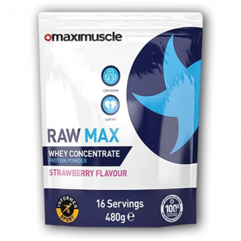 Maximuscle Raw Max - Whey Protein Concentrate Strawberry Flavour 16 Servings 480g