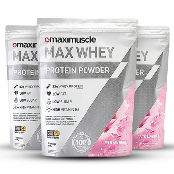 Maximuscle Max Whey Protein Powder  Strawberry 48 Servings (3 x 480g)