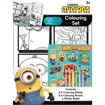 Minions The Rise Of Gru Colouring Set With 4 Crayons 3+