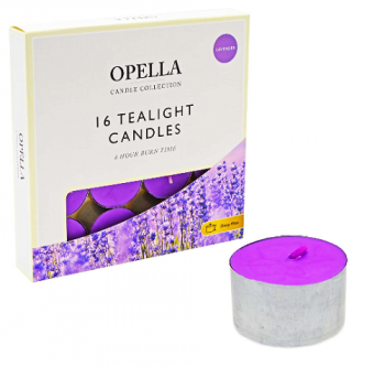 Opella Tealight Candles Lavender 8 Hour 16 Pack