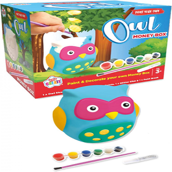 Kids Create Paint Your Own Owl Money Box 3+