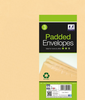 Anker Padded Brown Envelopes Size E- 220 x 275mm 3-Pack
