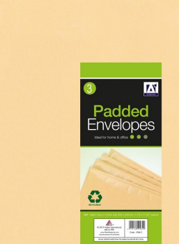 Anker Padded Brown Envelopes Size J - 300 x 445mm 3-Pack