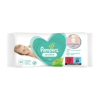 Pampers Baby Wipes Fragrance Free (Pack of 52)