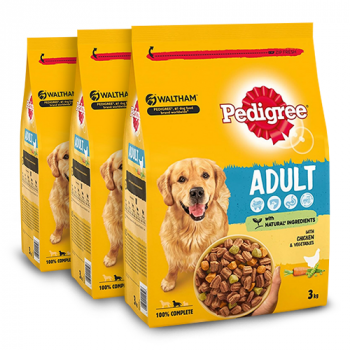 Pedigree Adult Complete With Chicken & Vegetables (3 x 3Kg)