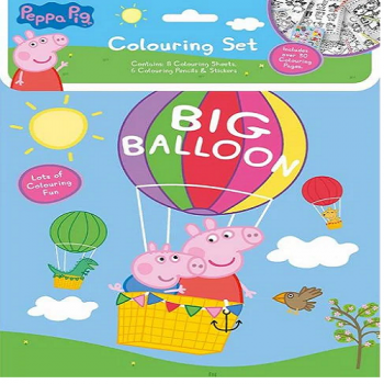 Peppa Pig 3 Piece Colouring Set Age 3+