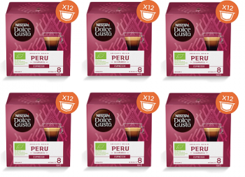 NESCAFE Dolce Gusto Peru Cajamarca Espresso Coffee Pods 12 Cups x6 Boxes