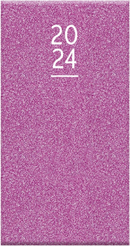 Slim Diary Week To View - Pink Glitter 2024