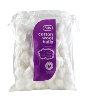 Pretty White Cotton Wool Balls - Approx 100